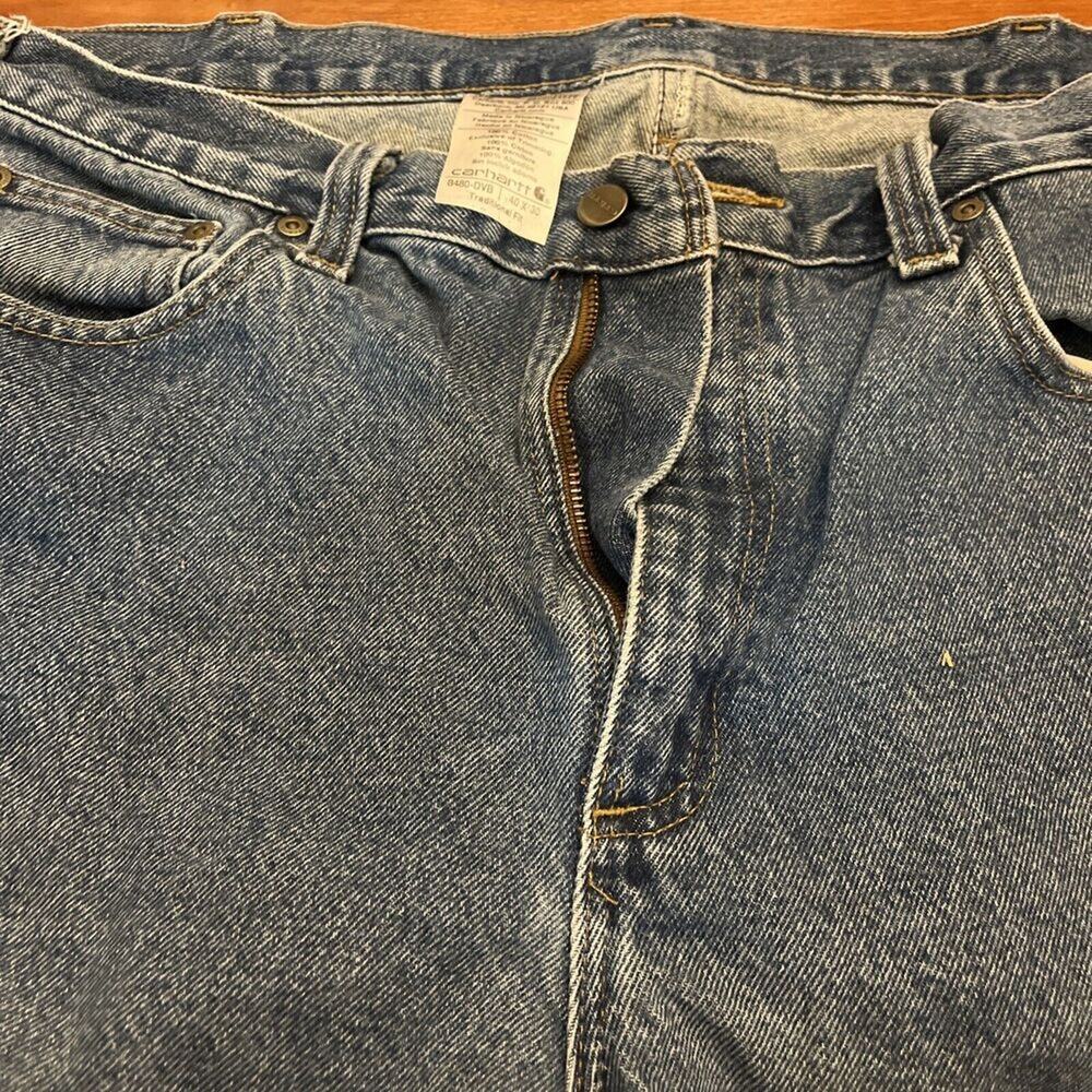 Carhartt Traditional Fit Blue Denim Medium Wash Jeans B480-dvb Mens Size 40x30 2
